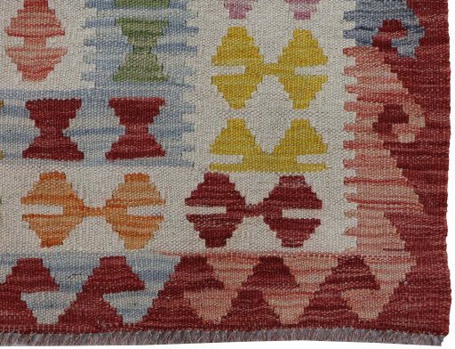 Close-up detail of New Modern Design rug from Pakistan showing Wool weave