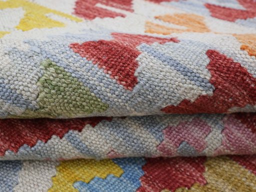 Close-up detail of New Modern Design rug from Pakistan showing Wool weave