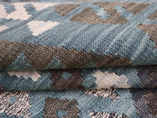 Close-up detail of New Modern Design rug from Pakistan showing Wool weave