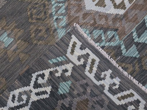 Surface texture of New Modern Design rug with natural Wool and intricate pattern