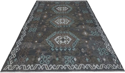 Full view of New Modern Design rug from Pakistan, 297 × 210 cm in Multi Color tones