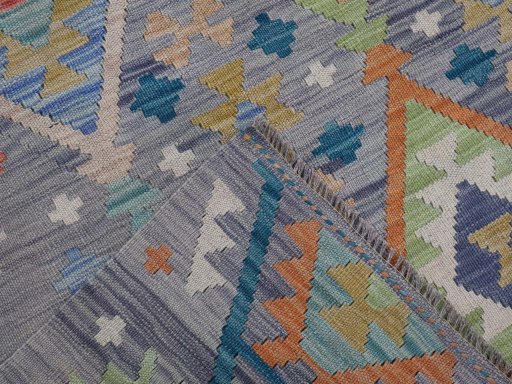Surface texture of New Modern Design rug with natural Wool and intricate pattern