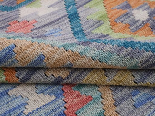 Close-up detail of New Modern Design rug from Pakistan showing Wool weave