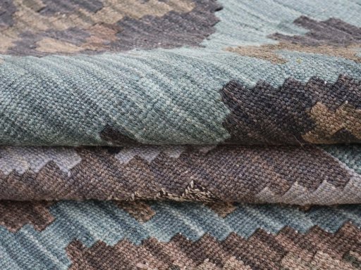 Close-up detail of New Modern Design rug from Pakistan showing Wool weave