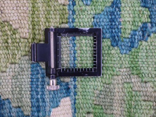 Corner detail of New Modern Design rug showing border pattern and Wool pile