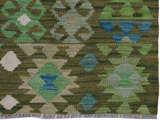 Close-up detail of New Modern Design rug from Pakistan showing Wool weave