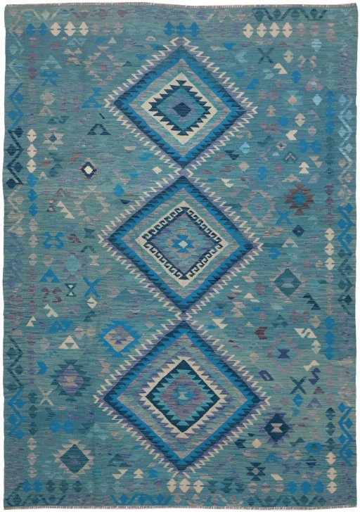 Full view of New Modern Design rug from Pakistan, 290 × 205 cm in Multi Color tones
