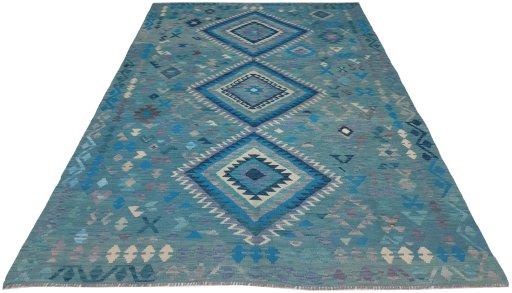 Full view of New Modern Design rug from Pakistan, 290 × 205 cm in Multi Color tones