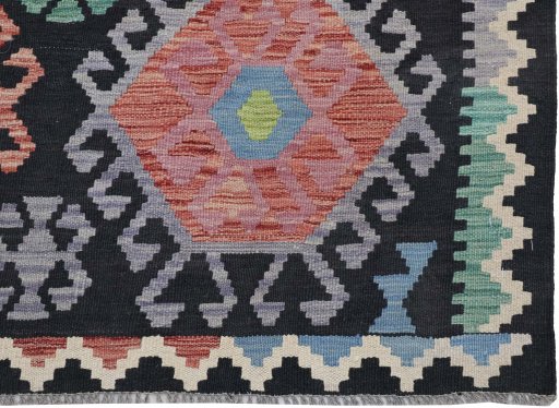 Close-up detail of New Modern Design rug from Pakistan showing Wool weave