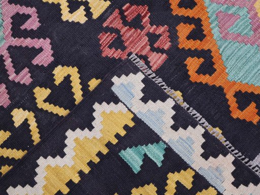 Surface texture of New Modern Design rug with natural Wool and intricate pattern