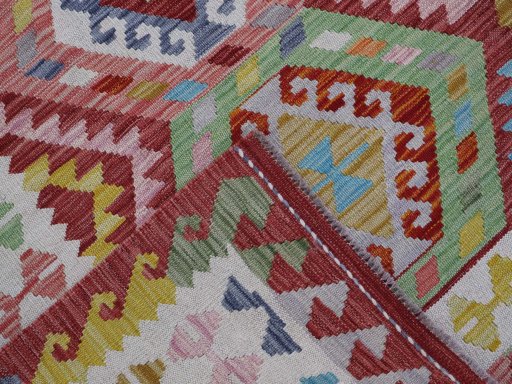 Surface texture of New Modern Design rug with natural Wool and intricate pattern