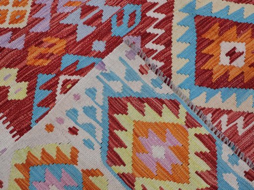 Surface texture of New Modern Design rug with natural Wool and intricate pattern