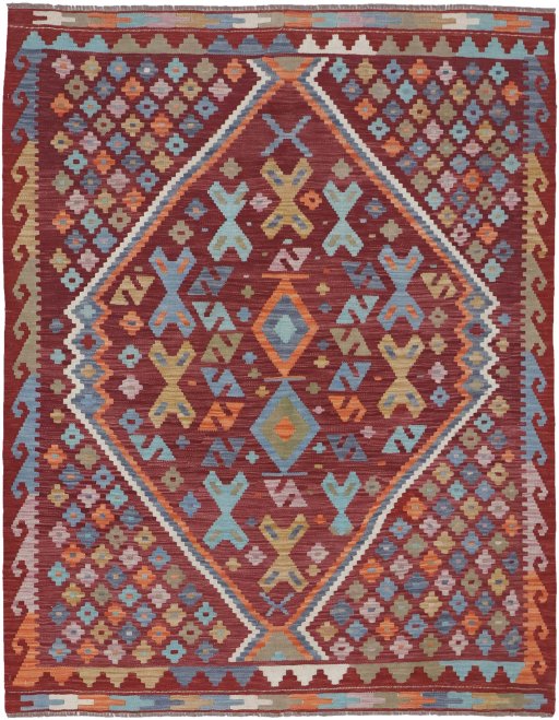 Full view of New Modern Design rug from Pakistan, 195 × 152 cm in Multi Color tones
