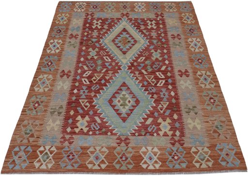 Full view of New Modern Design rug from Pakistan, 193 × 155 cm in Multi Color tones