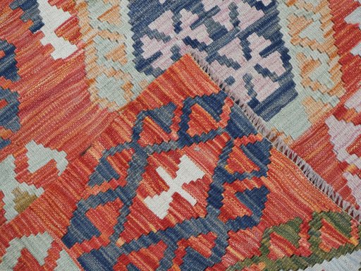Surface texture of New Modern Design rug with natural Wool and intricate pattern