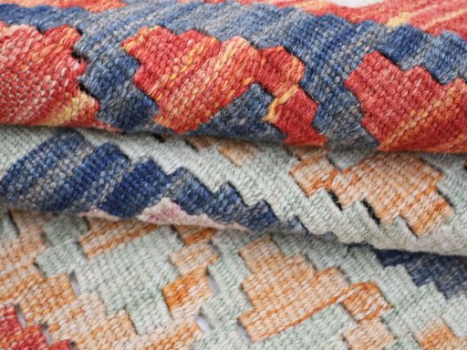 Close-up detail of New Modern Design rug from Pakistan showing Wool weave