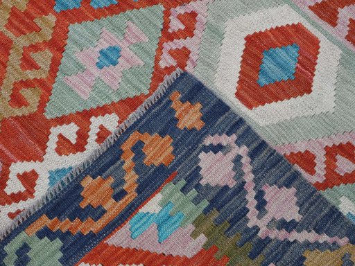 Surface texture of New Modern Design rug with natural Wool and intricate pattern
