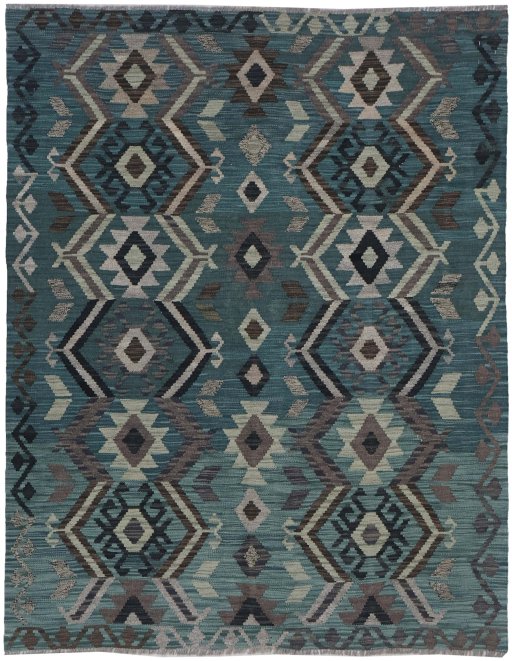 Full view of New Modern Design rug from Pakistan, 196 × 156 cm in Multi Color tones