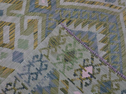 Surface texture of New Modern Design rug with natural Wool and intricate pattern