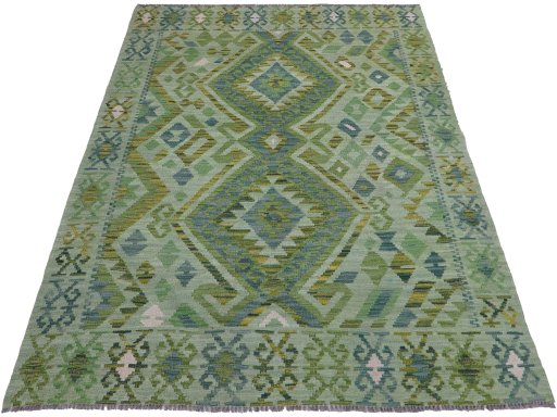 Full view of New Modern Design rug from Pakistan, 180 × 135 cm in Multi Color tones