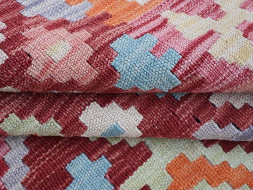 Close-up detail of New Modern Design rug from Pakistan showing Wool weave