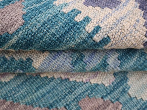 Close-up detail of New Modern Design rug from Pakistan showing Wool weave