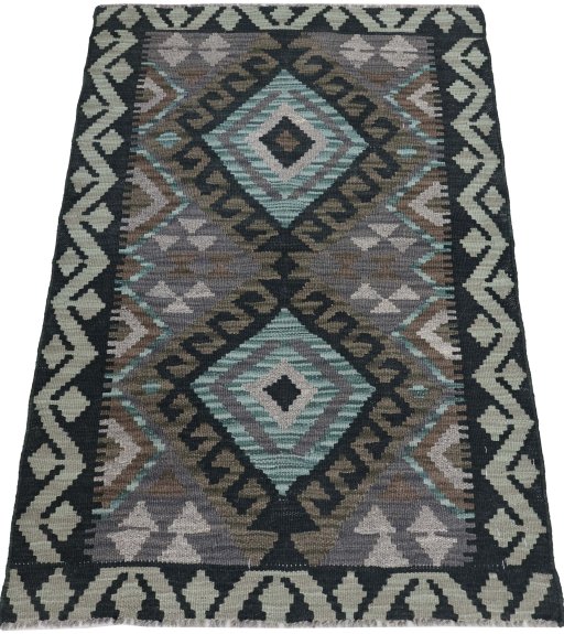 Full view of New Modern Design rug from Pakistan, 118 × 80 cm in Multi Color tones