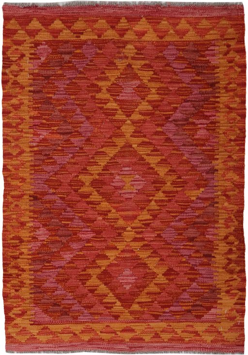 Full view of New Modern Design rug from Pakistan, 116 × 76 cm in Multi Color tones