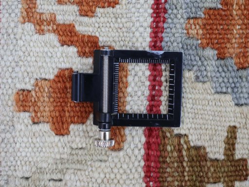 Corner detail of New Modern Design rug showing border pattern and Wool pile
