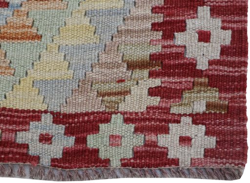 Close-up detail of New Modern Design rug from Pakistan showing Wool weave