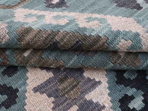 Close-up detail of New Modern Design rug from Pakistan showing Wool weave