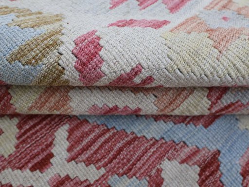 Close-up detail of New Modern Design rug from Pakistan showing Wool weave