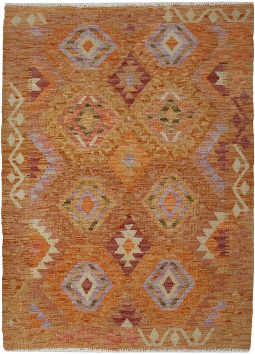 Full view of New Modern Design rug from Pakistan, 147 × 105 cm in Multi Color tones