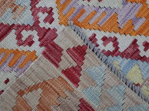 Surface texture of New Modern Design rug with natural Wool and intricate pattern