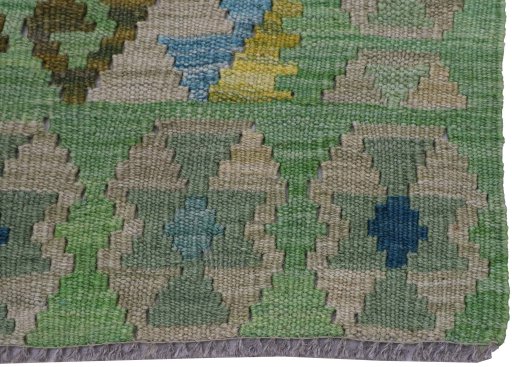 Close-up detail of New Modern Design rug from Pakistan showing Wool weave