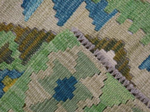 Surface texture of New Modern Design rug with natural Wool and intricate pattern