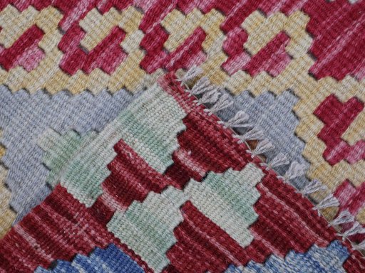 Surface texture of New Modern Design rug with natural Wool and intricate pattern