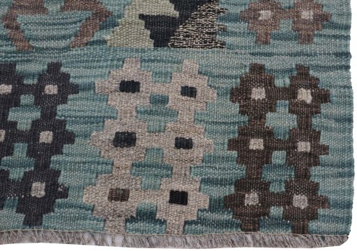 Close-up detail of New Modern Design rug from Pakistan showing Wool weave