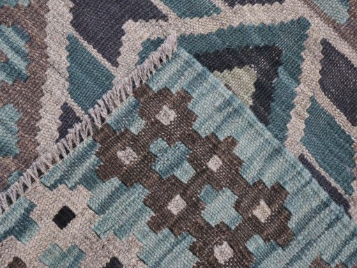 Surface texture of New Modern Design rug with natural Wool and intricate pattern