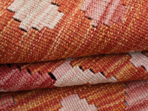 Close-up detail of New Modern Design rug from Pakistan showing Wool weave