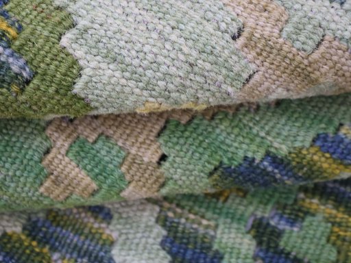 Close-up detail of New Modern Design rug from Pakistan showing Wool weave