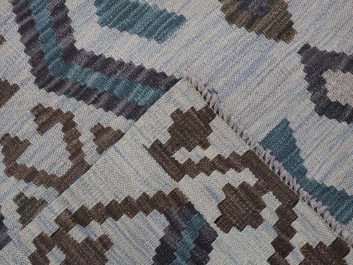 Surface texture of New Modern Design rug with natural Wool and intricate pattern