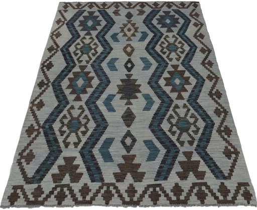 Full view of New Modern Design rug from Pakistan, 172 × 125 cm in Multi Color tones