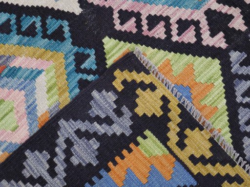 Surface texture of New Modern Design rug with natural Wool and intricate pattern
