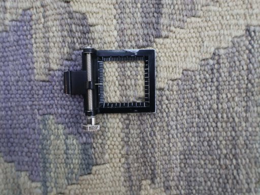 Corner detail of New Modern Design rug showing border pattern and Wool pile