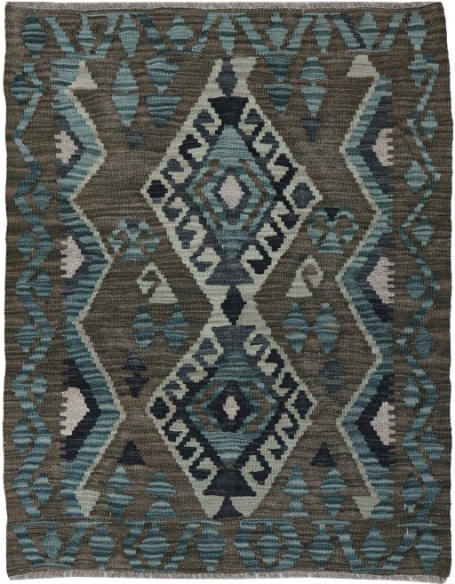 Full view of New Modern Design rug from Pakistan, 110 × 85 cm in Multi Color tones