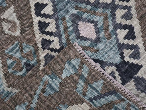 Surface texture of New Modern Design rug with natural Wool and intricate pattern