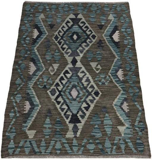 Full view of New Modern Design rug from Pakistan, 110 × 85 cm in Multi Color tones