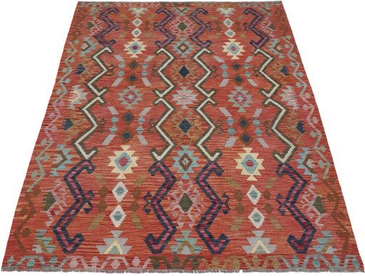 Full view of New Modern Design rug from Pakistan, 202 × 160 cm in Multi Color tones
