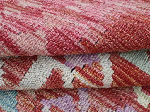 Close-up detail of New Modern Design rug from Pakistan showing Wool weave